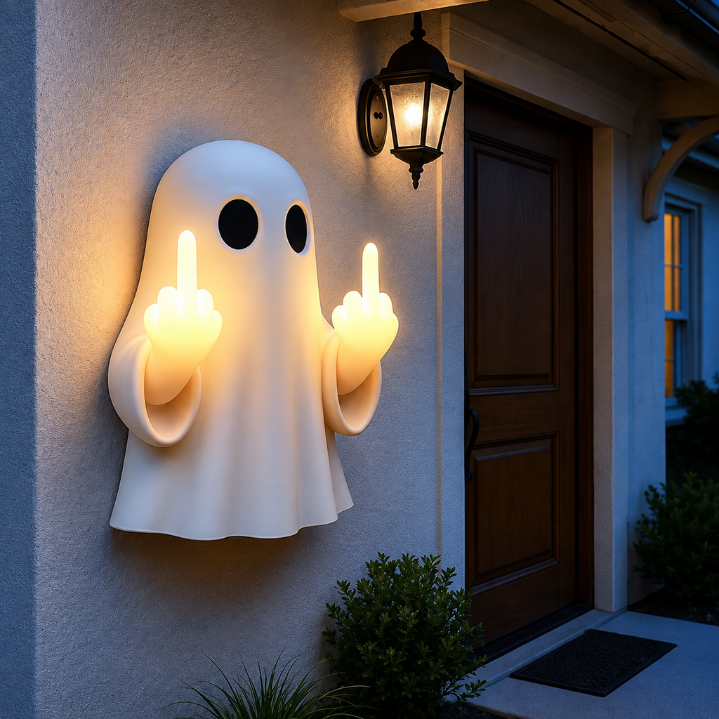 Halloween Ghost Middle Finger Glow Night Light