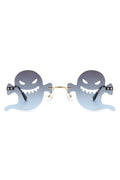 Rimless Devil Shape Tinted Party Sunglasses