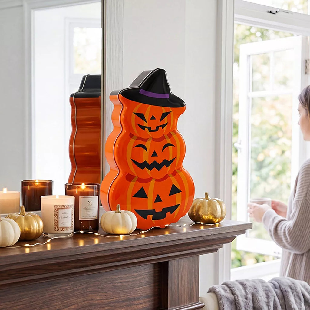 Halloween Jack-O'-Lantern Tin Storage Box