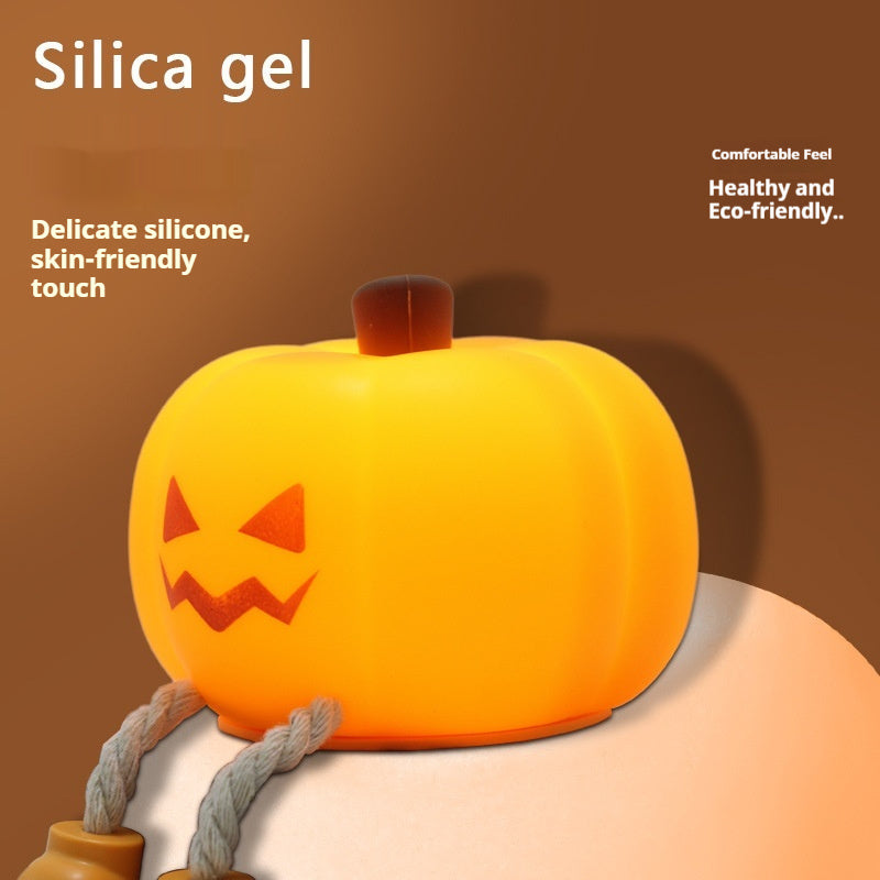 Soft Silicone Pumpkin Night Light â€“ Touch Dimmable Rechargeable Halloween Lamp