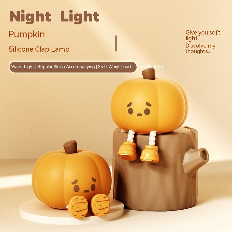 Soft Silicone Pumpkin Night Light â€“ Touch Dimmable Rechargeable Halloween Lamp