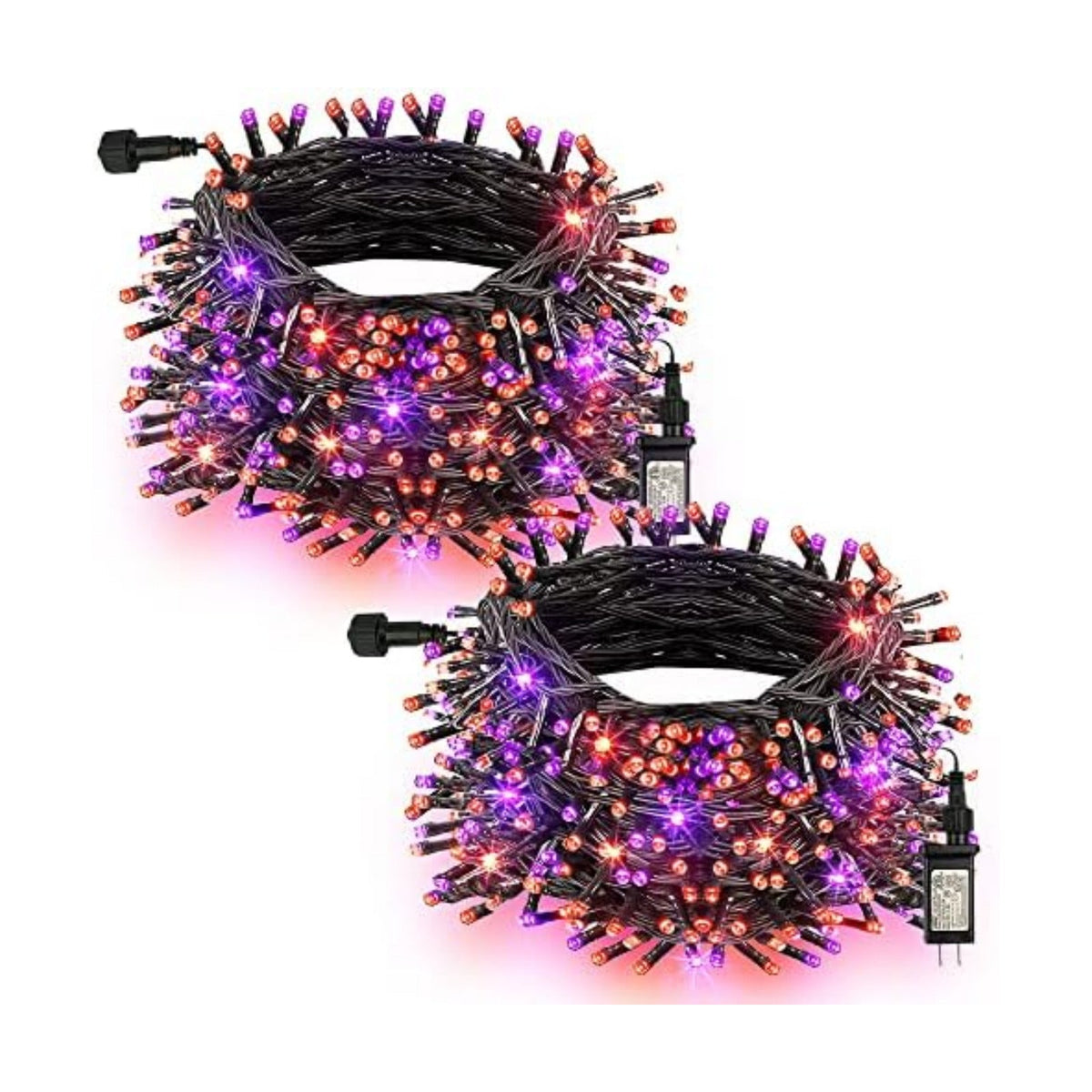 TW SHINE Halloween Lights, 400 LED 132FT Outdoor Halloween Lights Plug in with 8 Modes, Waterproof Light Outdoor, Indoor Decorations for Party Yard Haunted House Decor, Orange and Purple