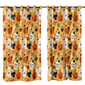 Cool Halloween Candies Ghosts and Pumpkins Curtain