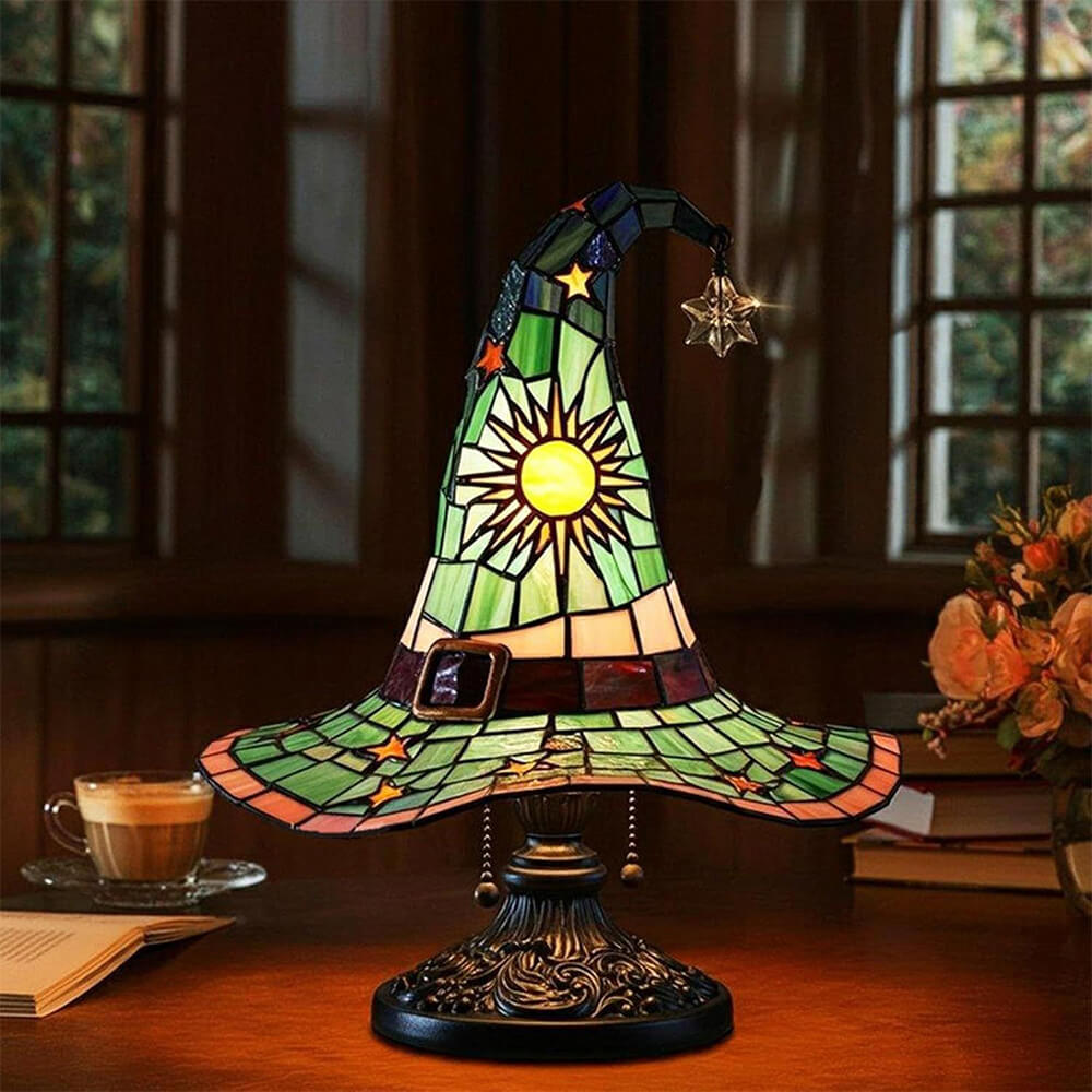 Halloween Lamp Led Resin Vintage Witch Hat Night Light for Home and Halloween Decoration Usb Charging