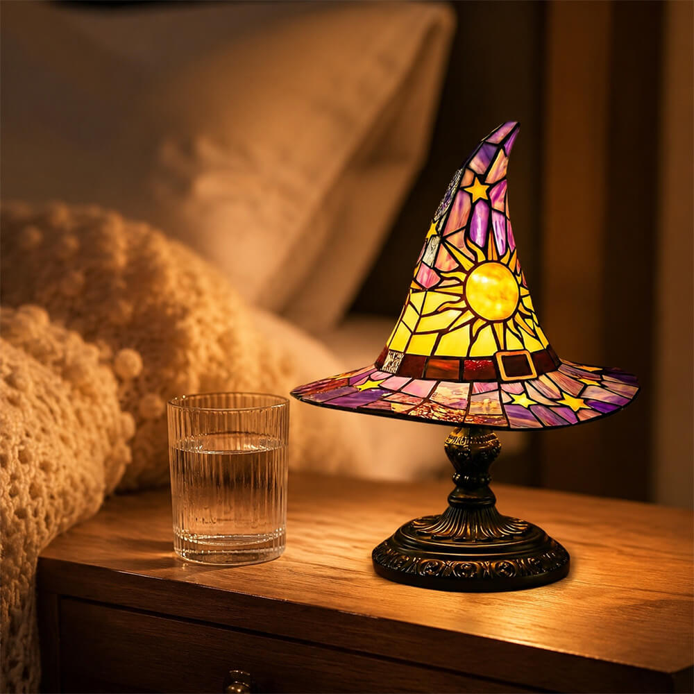 Halloween Lamp Led Resin Vintage Witch Hat Night Light for Home and Halloween Decoration Usb Charging
