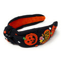 Hand Beaded Pumpkins Knot Headband