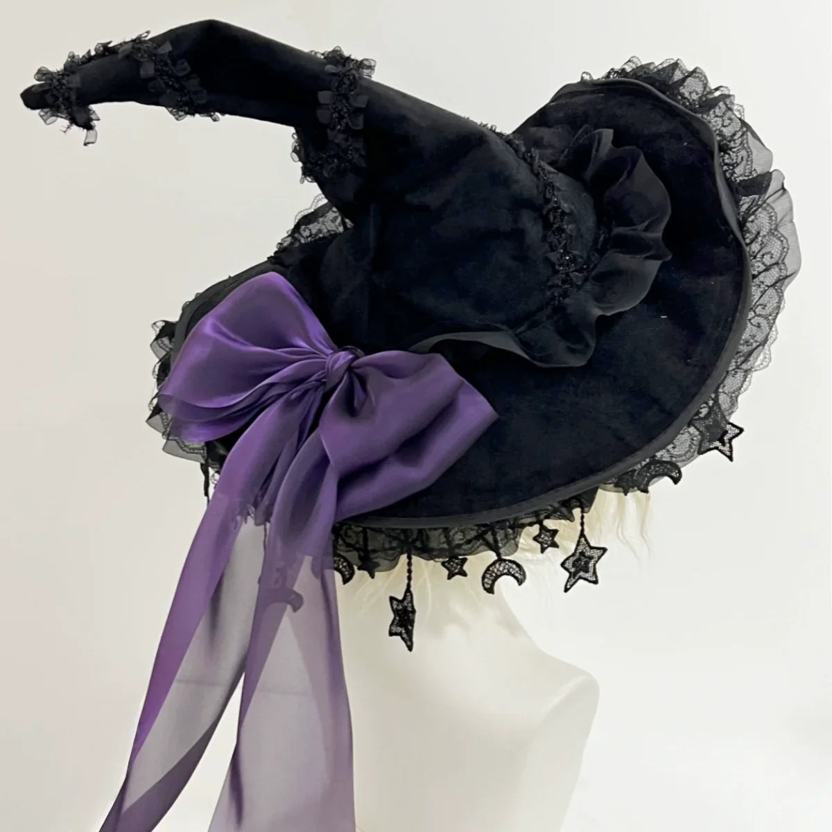 Star and Moon Fringe Witch Hat