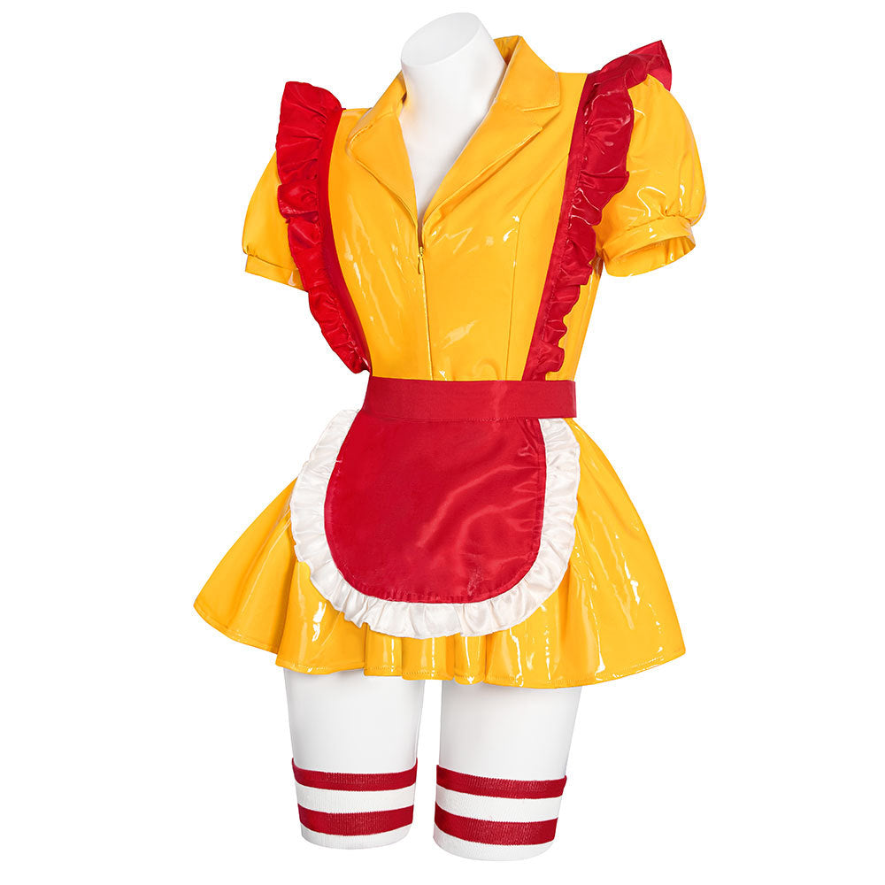 2 Broke Girls Max Fast‑Food Waitress Cosplay Costume Custom‑Made for Halloween Comic‑Con