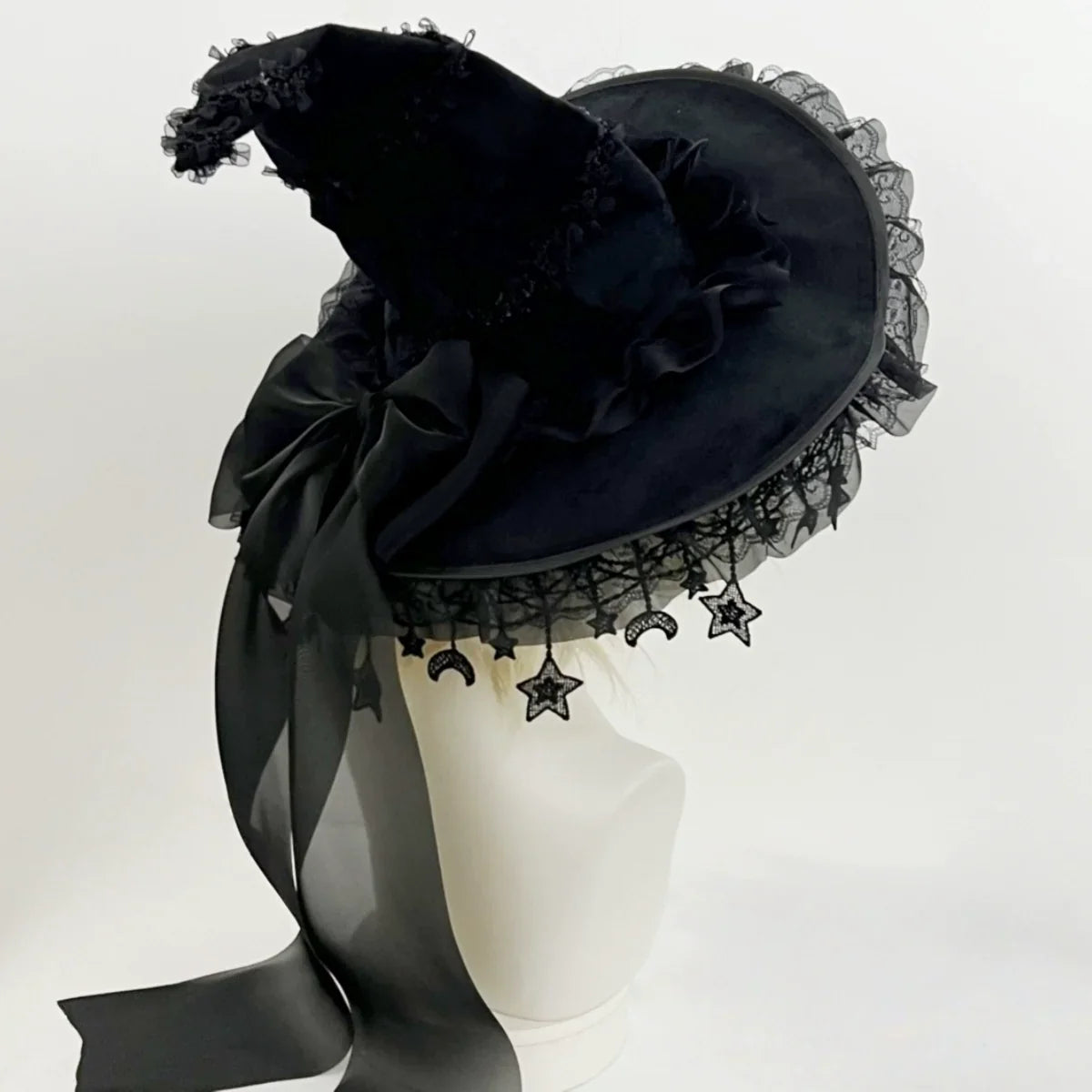 Star and Moon Fringe Witch Hat