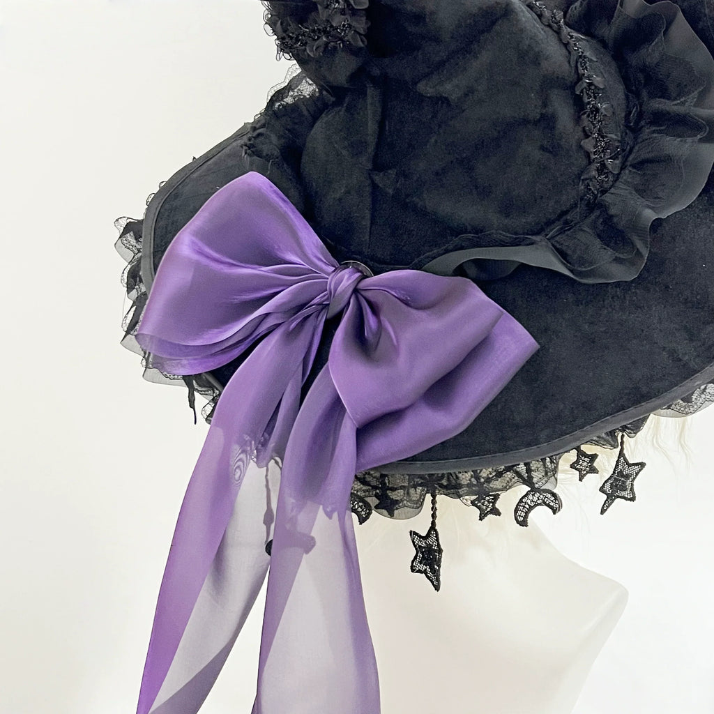 Star and Moon Fringe Witch Hat