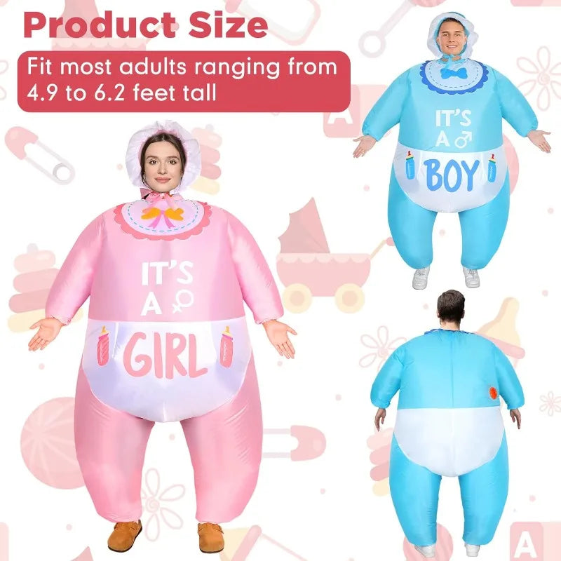 Pink & Blue Baby Inflatable Family Halloween Costume