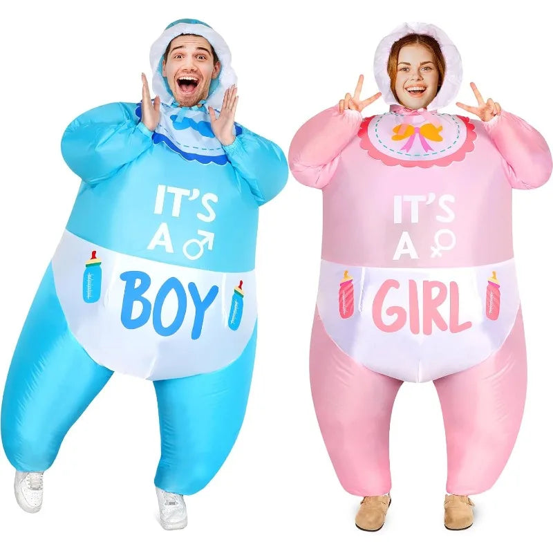 Pink & Blue Baby Inflatable Family Halloween Costume