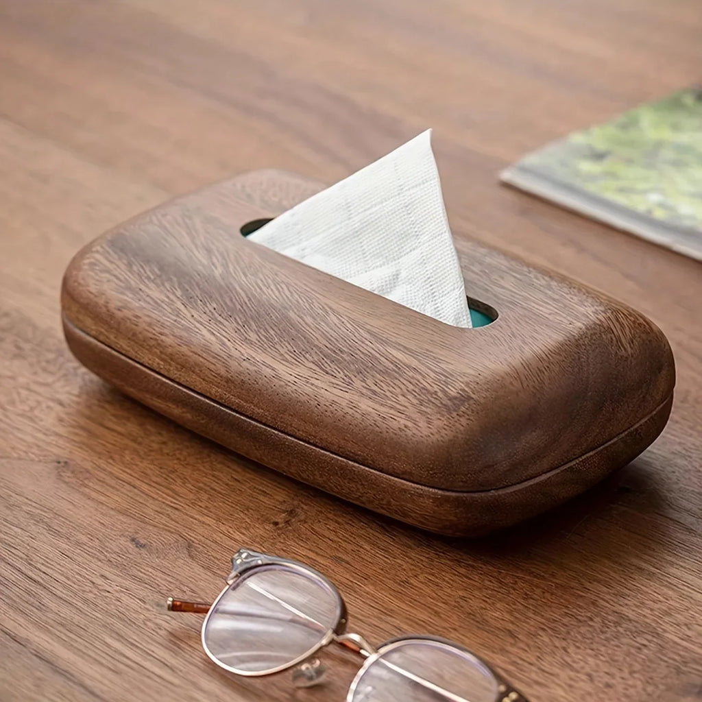 Walnut Wood Tissue Box Cover вЂ“ Rectangular with Removable Lid, Minimalist Home DГ©cor