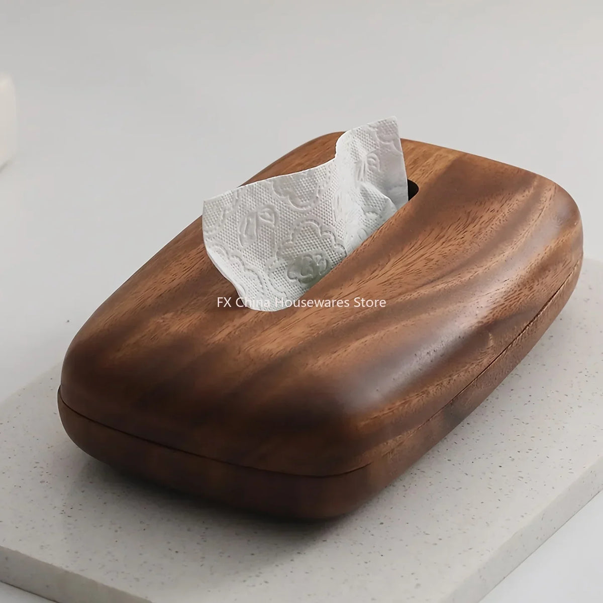 Walnut Wood Tissue Box Cover вЂ“ Rectangular with Removable Lid, Minimalist Home DГ©cor