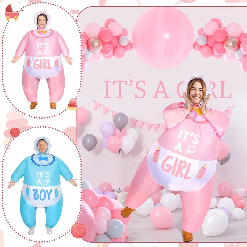 Pink & Blue Baby Inflatable Family Halloween Costume