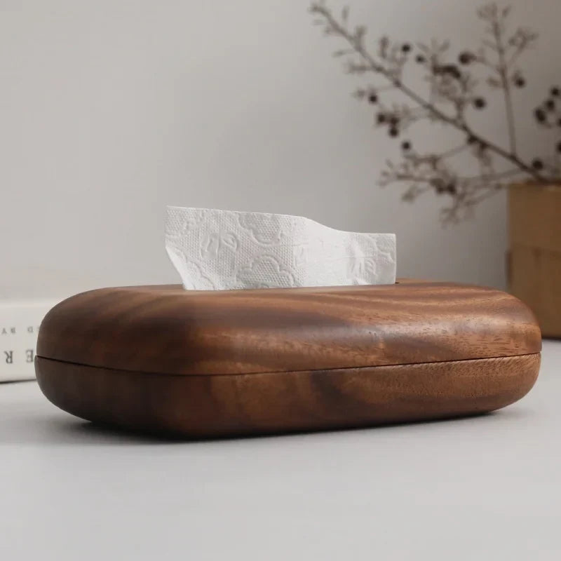 Walnut Wood Tissue Box Cover вЂ“ Rectangular with Removable Lid, Minimalist Home DГ©cor