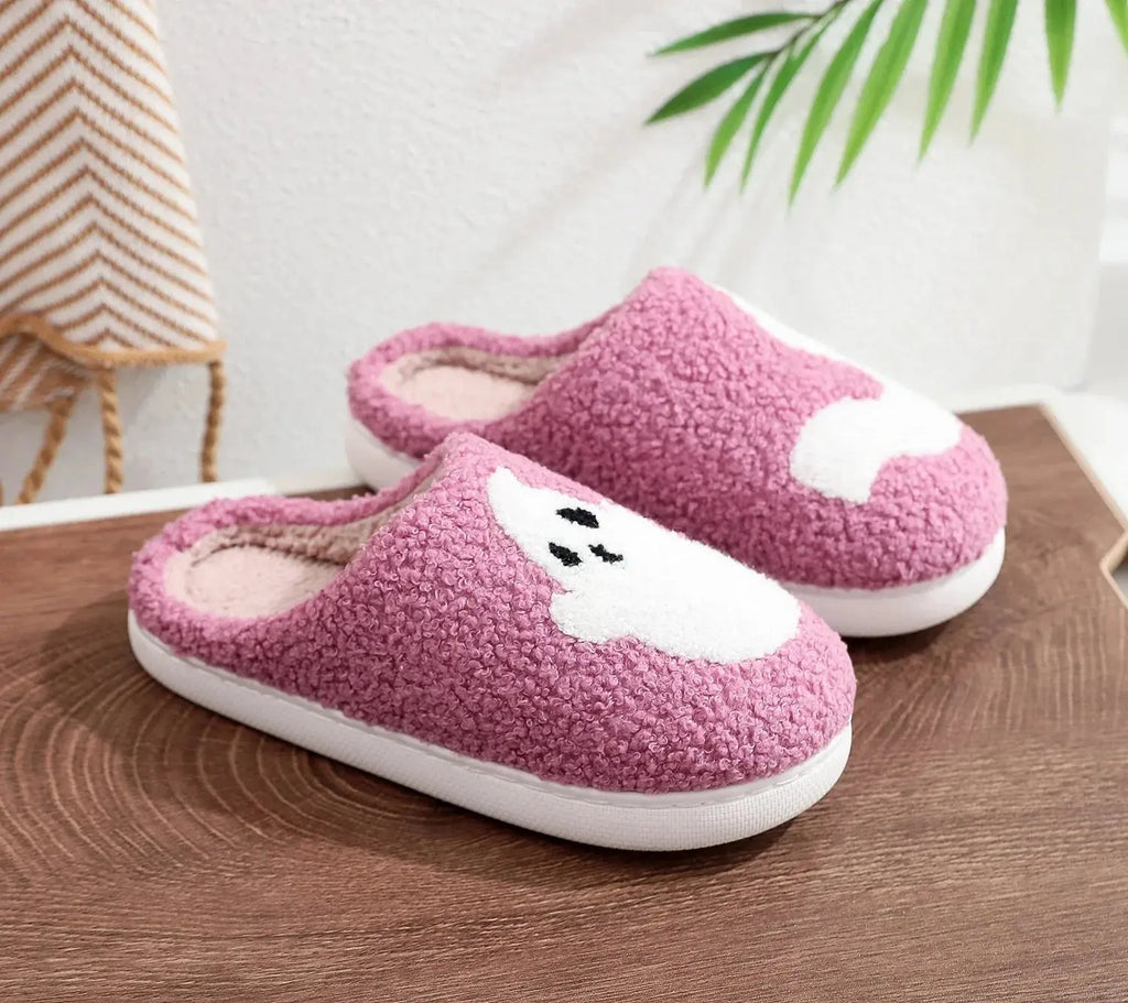 Cozy Pink Ghostie Slippers - Cute Halloween-Themed Ghost House Shoes