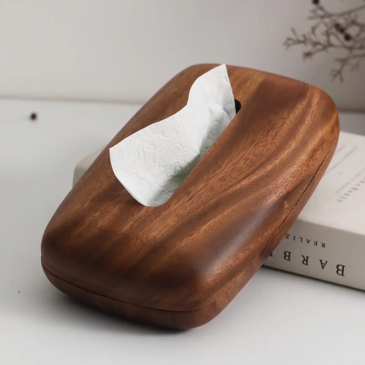 Walnut Wood Tissue Box Cover вЂ“ Rectangular with Removable Lid, Minimalist Home DГ©cor