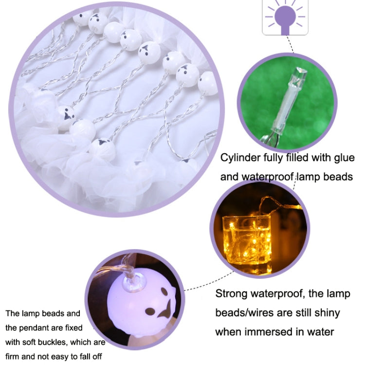 LED Halloween Decoration Luminous Cloth Ghost Ornament String Light 1.5m 10 Lights(Colorful)