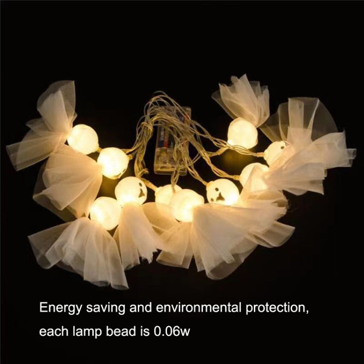 LED Halloween Decoration Luminous Cloth Ghost Ornament String Light 1.5m 10 Lights(Colorful)