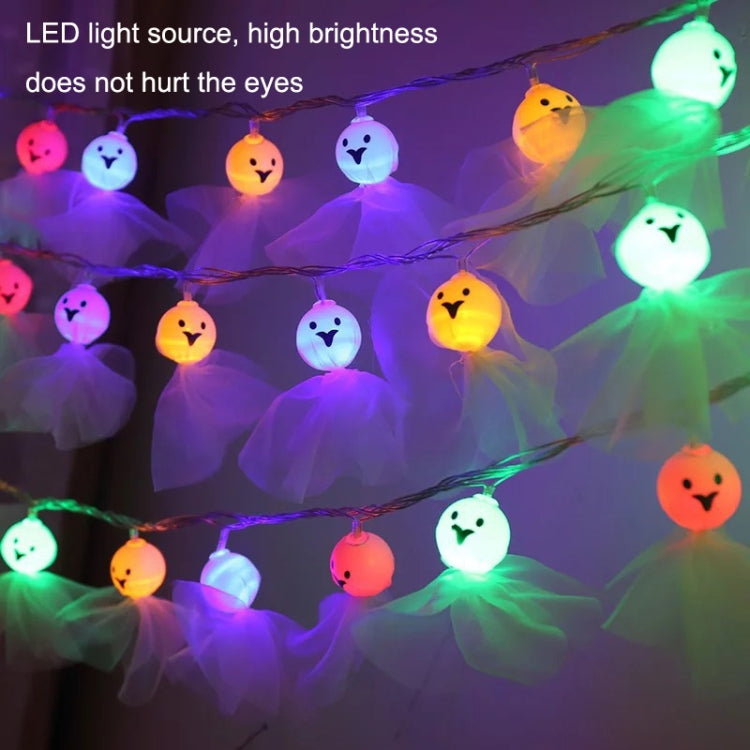LED Halloween Decoration Luminous Cloth Ghost Ornament String Light 1.5m 10 Lights(Colorful)