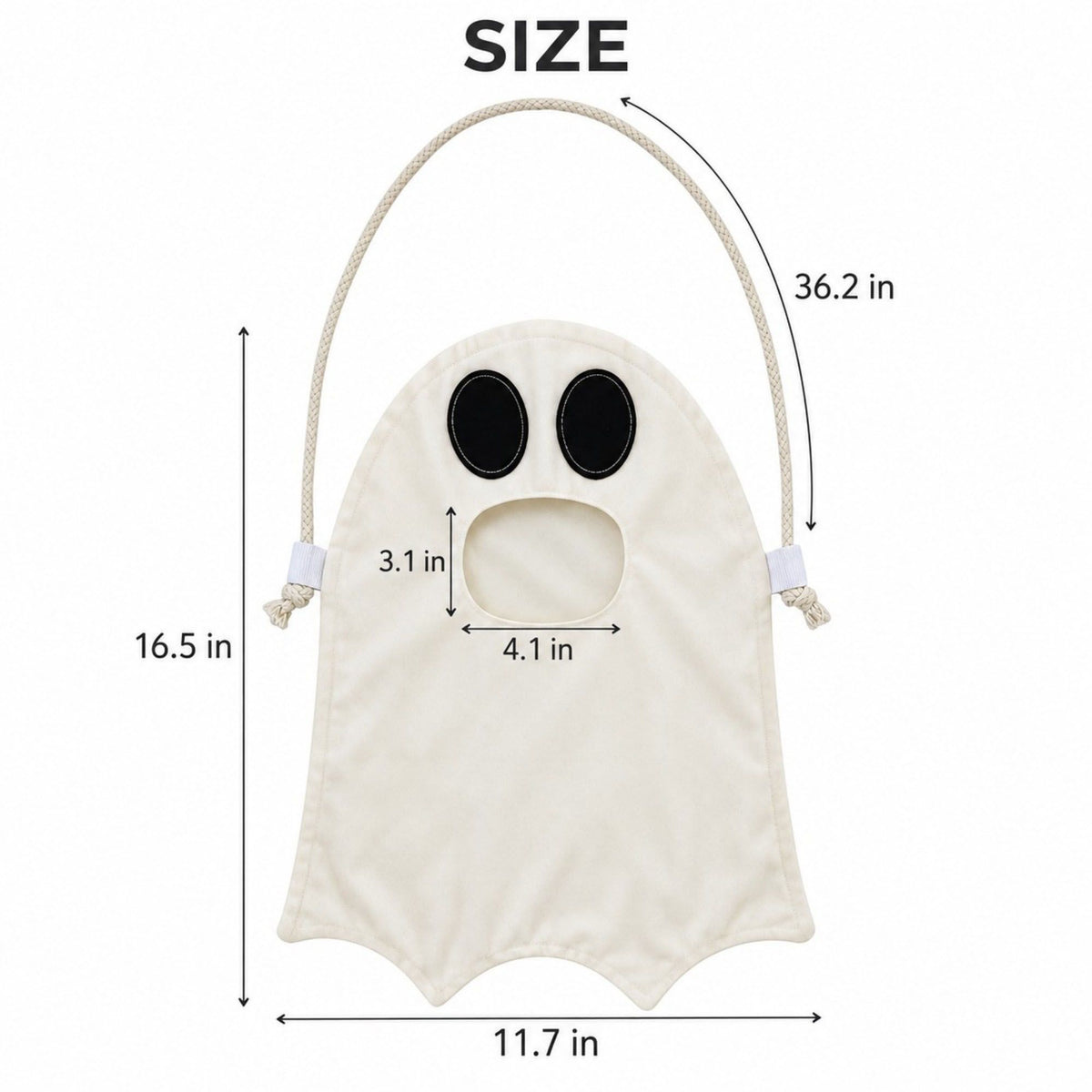 Halloween Ghost Trick or Treat Candy Bag with Shoulder Strap