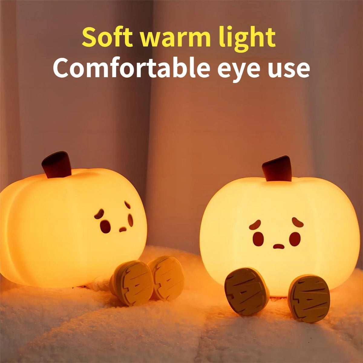 Soft Silicone Pumpkin Night Light â€“ Touch Dimmable Rechargeable Halloween Lamp