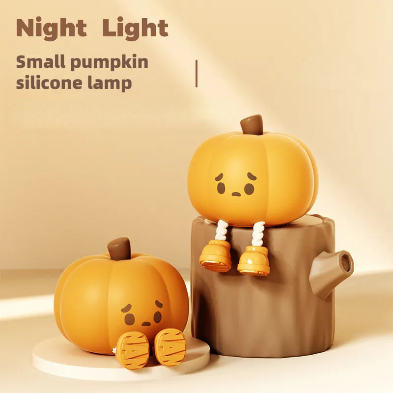 Soft Silicone Pumpkin Night Light â€“ Touch Dimmable Rechargeable Halloween Lamp