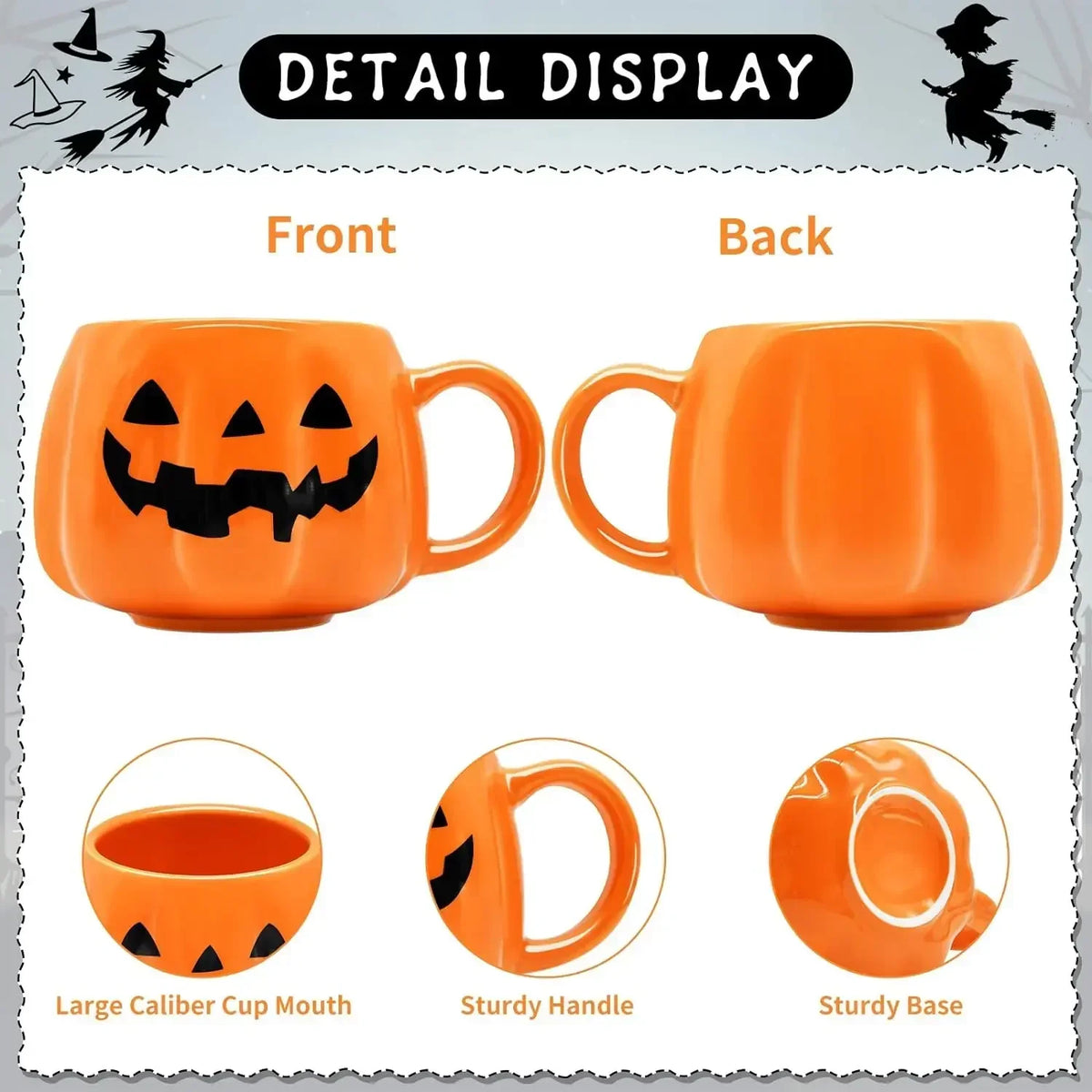 Halloween Pumpkin Ceramic Mug 400ml вЂ“ Cute Coffee Cup with Festive Pumpkin Pattern