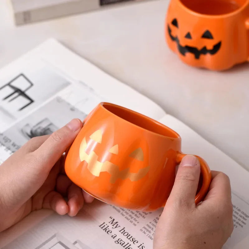 Halloween Pumpkin Ceramic Mug 400ml вЂ“ Cute Coffee Cup with Festive Pumpkin Pattern