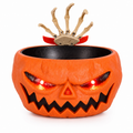 Pumpkin Candy Bowl with Popping Hand, Lights & Sound вЂ“ Halloween Prank Prop