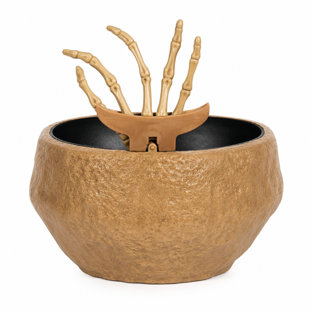 Pumpkin Candy Bowl with Popping Hand, Lights & Sound вЂ“ Halloween Prank Prop