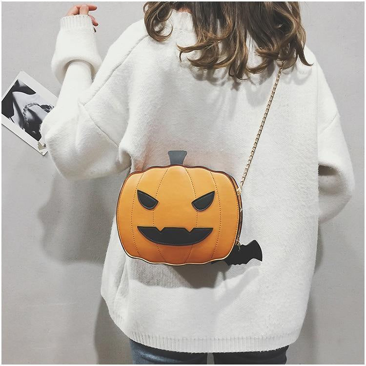 Jack-O-Lantern Pumpkin Crossbody Bag