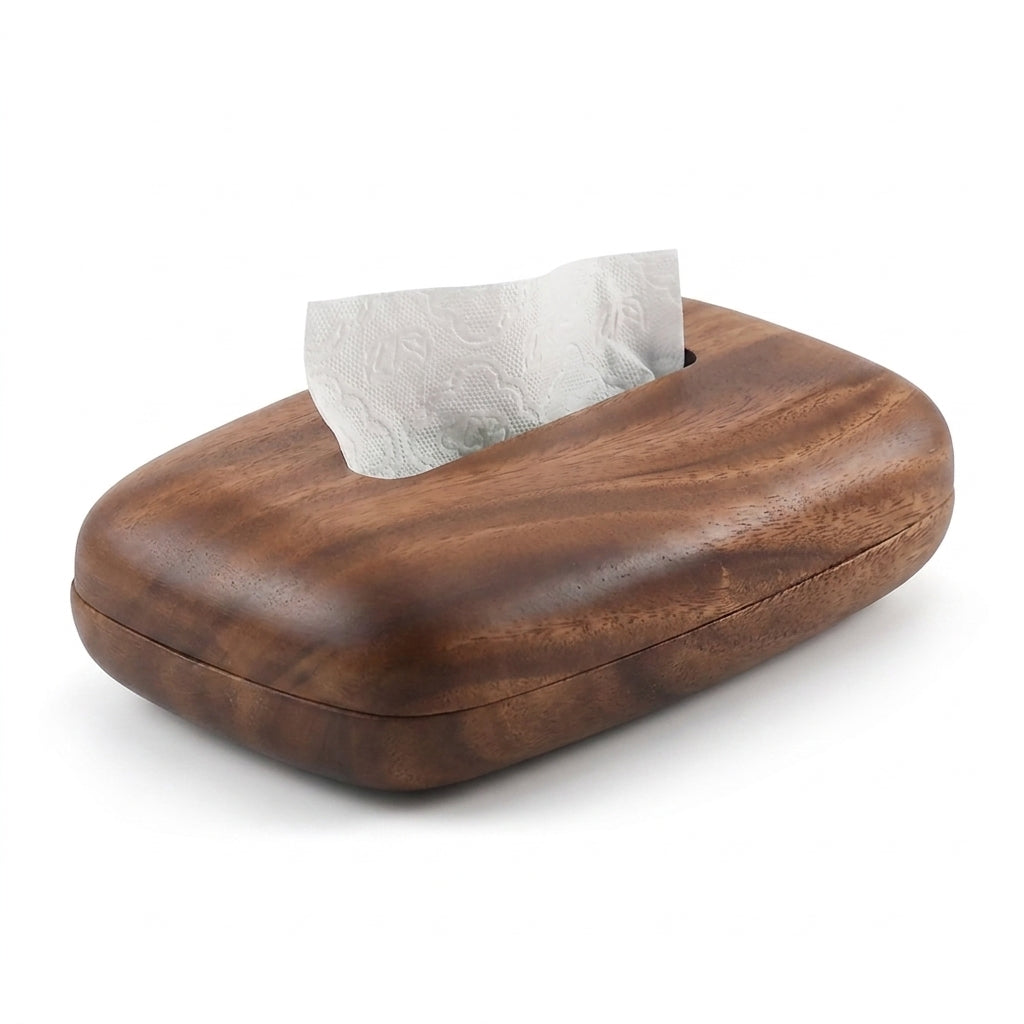 Walnut Wood Tissue Box Cover вЂ“ Rectangular with Removable Lid, Minimalist Home DГ©cor